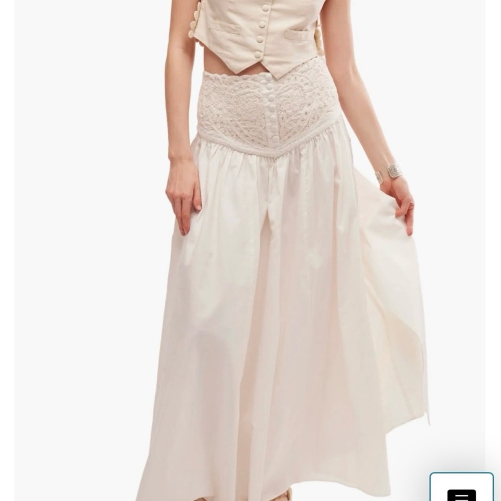 (Updated description & photos) Free People Size 6 Lace Panel Corset Maxi Skirt
